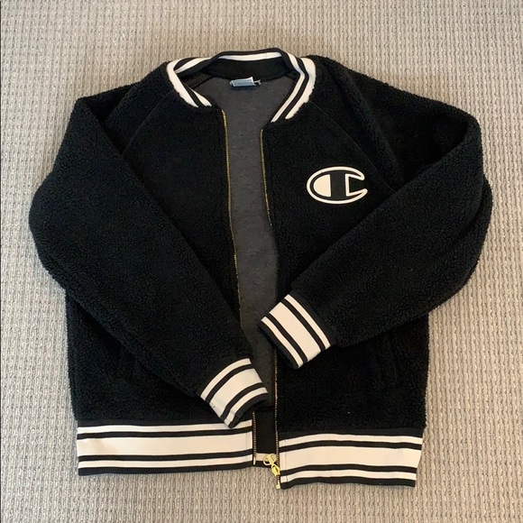 black champion varsity jacket